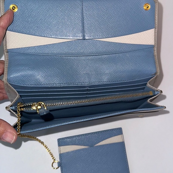 Prada Blue and Beige Wallet - Picture 3 of 11